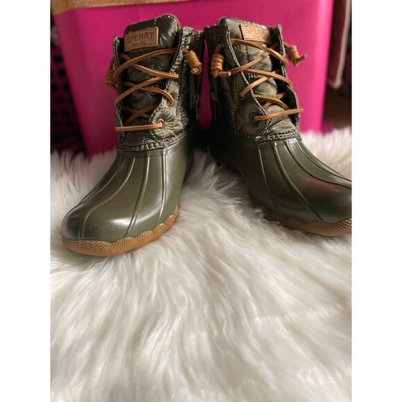 Sperry Saltwater Snow Boot Olive Women's 8.5 - Picture 1 of 4